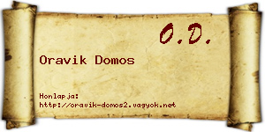Oravik Domos névjegykártya